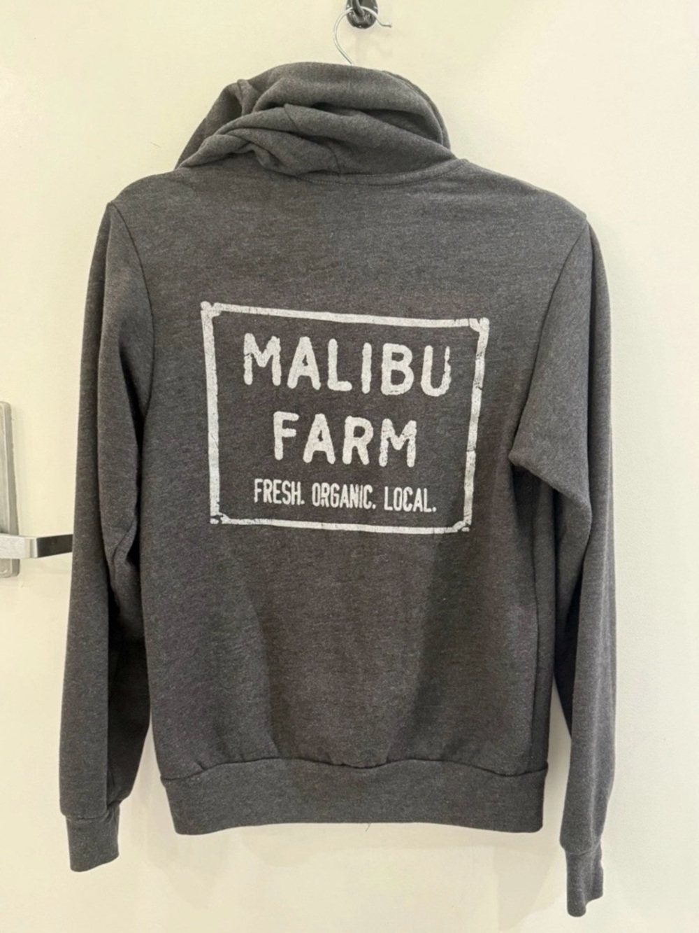 Malibu Farm Charcoal Gray Logo Hoodie Sweater; $65 retail, discontinued - Picture 2 of 5